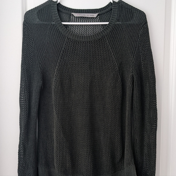 Athleta green open knit sweater fisherman - Picture 2 of 6